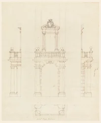 Tegning, Dørkarm og dørkarm, 1750–75