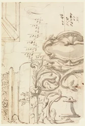 Tegning, skisser, ca. 1750