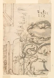 Tegning, skisser, ca. 1750