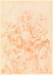 Tegning, studie for et altermaleri med Kristusbarnet, 1750–1800