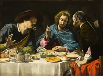 Nattverden i Emmaus, ca. 1625 (olje på lerret)