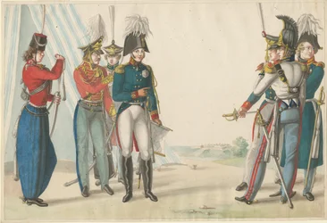 Tsar Alexander I og russiske offiserer, 1815