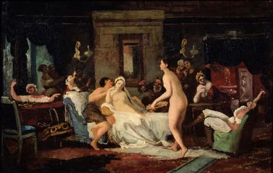 Fest på bryllupsaftenen i et bad, 1885