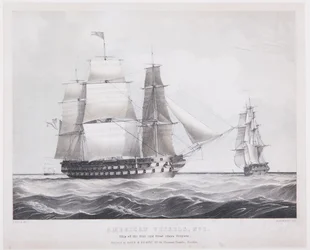 Amerikanske fartøy nr. 1, ca. 1845 (litho)