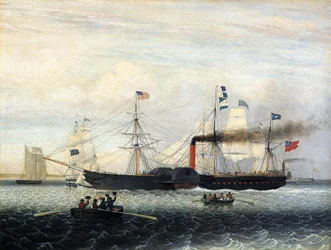 Britannia seiler inn i Boston havn, 1848