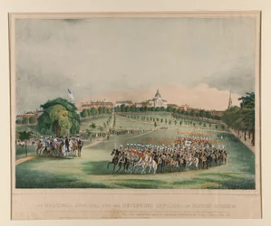 National Lancers med offiserene som inspiserer troppene på Boston Common