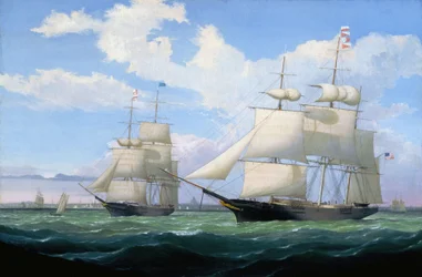 Skipene «Winged Arrow» og «Southern Cross» i Boston havn