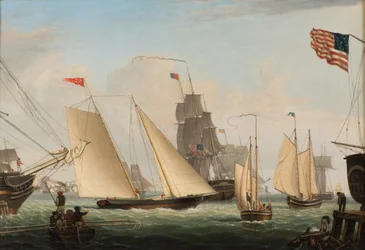 Yacht Northern Light i Boston Harbor, 1845