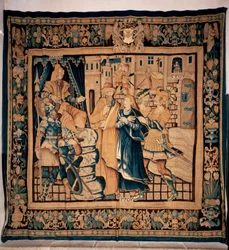 Conques museums skattkammer (Le Trésor de Conques). flamsk billedvev. Historien om Sainte Foy. Det 16. århundre (?).