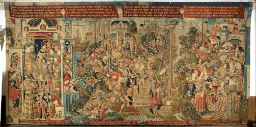 flamsk billedvev. The Rapture of Helena / de schaking van Helena). ca 1475-1495