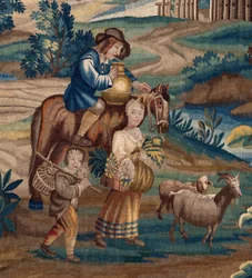 flamsk billedvev. Slutten av 1600-tallet. Eiendommen til kirken Sint-Walburgakerk Oudenaarde (Dekenij van de Sint-Walburga).