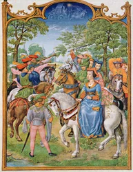 Fol 5v Mai måned: Festival of the Trees, fra Breviarium Grimani, ca. 1515