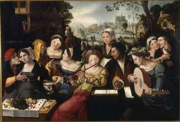 Den fortapte sønn blant kurtisanene, ca. 1530 (olje på tre)