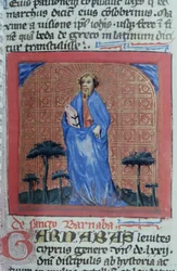 Ms Gen 1111 Page fra Legenda Aurea, Brugge, ca. 1400-10