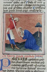 Ms Gen 1111 Page fra Legenda Aurea, Brugge, ca. 1400-10