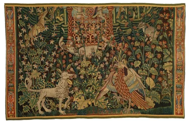 Tapet, Park au Cerfs-fragment, laget ca. 1500-25 (ull)