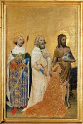 Wilton-diptyket, detalj til venstre rettside: Kong Richard II (olje og tempera på tre)