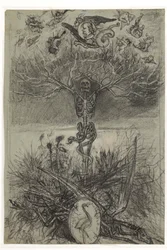 Endelig tegning for frontispisen Les Epaves av Charles Baudelaire