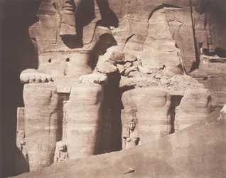 Abo-Sembil, Grand Spéos, kolossale statuer sett fra den nedre delen, 1851-52.