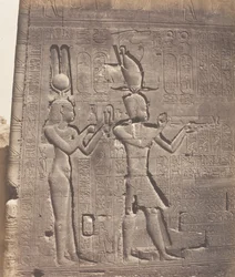 Dendera Tentyris, Temple of Athor - Bakre ansikt - Cleopatra og ..., 1851-52, trykt 1853-54.