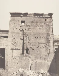 Island of Fileh Philæ, Second Pylon - Eastern Part Sett from the Pla..., 1851-52, trykt 1853-54.