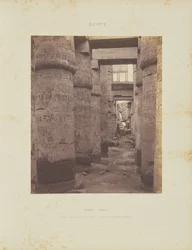 Karnak (Theben). Palasset - Hypostylehallen - Tverrsnitt tatt fra punkt K