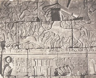 Karnak Theben, Palace Enclosure - Detaljer om skulpturer ved punkt O, 1851-52, trykt 1853-54.