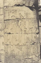 Karnak Theben, Palace - Hypostyle Hall - Central Colonnade - Dekor..., 1851-52, trykt 1853-54.