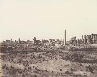Karnak Theben, generell utsikt over ruinene tatt fra nordøst, i V, 1851-52, trykt 1853-54.