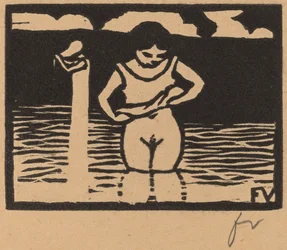 Jente som løfter serken sin, 1893.