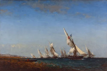 Fiskere vender tilbake til Martigues, andre halvdel av 1800-tallet (olje på lerret)