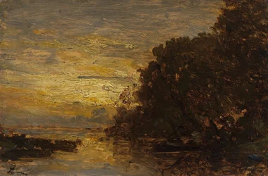 Seinen ved Billancourt, solnedgang, andre halvdel av 1800-tallet (olje på tre)