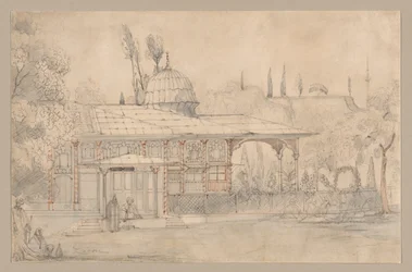 Paviljong nær en moske, 1800-tallet.