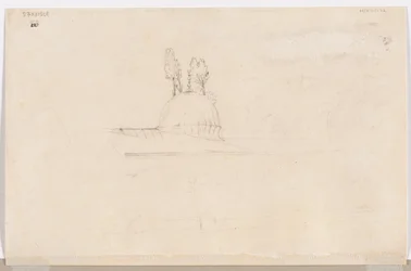 Skisse for Pavilion nær en moske (verso)