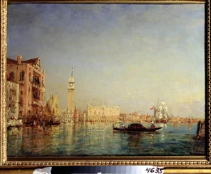 Venezia (Venezia). Maleri av Felix Francois George Ziem (1821-1911). Olje på lerret, 55 x 72 cm. Fransk kunst fra 1800-tallet. Pushkin Museum of Fine Arts, Moskva.