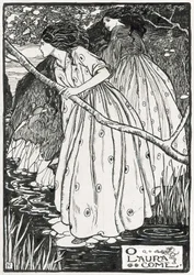 Illustrasjon til «Dikt av Christina Rossetti» (blyant og blekk på papir)