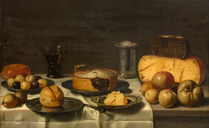 En nederlandsk frokost (olje på panel)