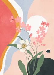 Abstrakte rosa blomster