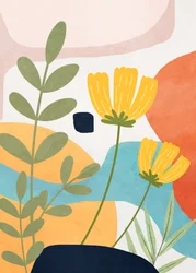 Abstrakte gule blomster