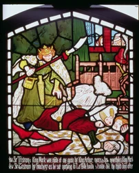 Sir Tristans død, fra «Fortellingen om Tristan og Isolde», William Morris and Co.