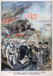 Landstigning av tropper ved Guantanamo, Cuba, 1898.