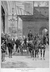 Frankrikes president Felix Faures retur til Paris etter hans besøk i Russland, 1897