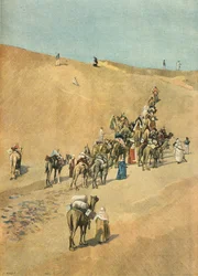 Karavanen til Marchand-misjonen i ørkenen i 1898 (gravering)
