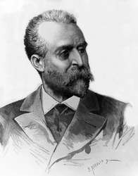 Jaume Ferran i Clua (1851–1929) spansk lege som behandlet kolera i Madrid i 1885, gravering av Meaulle