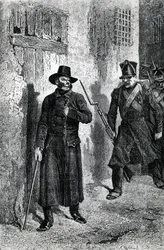 Javert jager Valjean, illustrasjon fra 