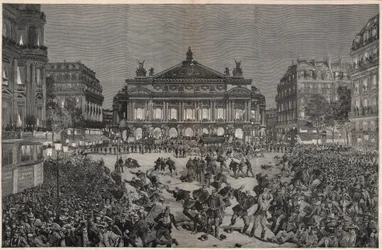 Opptøyer i Paris mot oppføringen av Richard Wagners «Lohengrin» på Palais Garnier, 1891 - Patriotisk demonstrasjon, Place de l