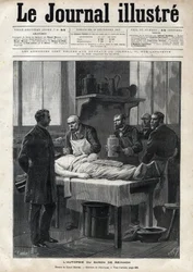 Obduksjonen av baron Jacques de Reinach (1840-1892) i 1892 - gravering av Meaulle i "The Illustrous Journal" fra 1892