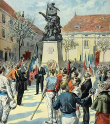 Minnemarkeringer i Belfort i 1896 (gravering)