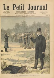 Duellen mellom Paul Déroulède (1846-1914) og Georges Clemenceau (1841-1929), illustrasjon fra «Le Petit Journal», 7. januar 1893