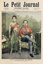 Kongen og dronningen av Siam, illustrasjon fra «Le Petit Journal», 10. juni 1893